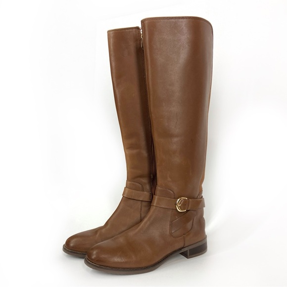 Clarks Womens HAMBLE HIGH Tan Leather Knee High Boots Size